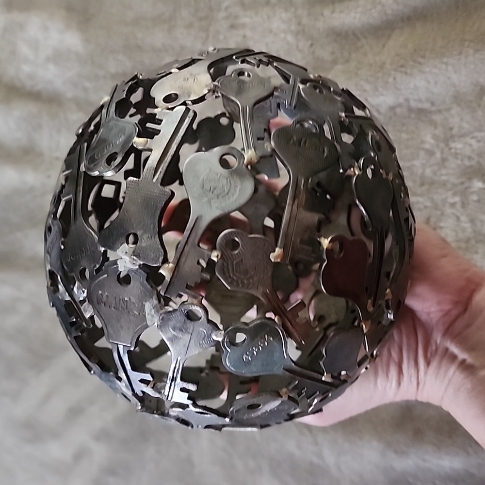 Unique Metal Key Sphere Decor - Picture 4 of 4